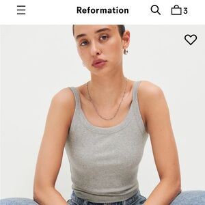 Reformation Callie Tank in Heather Gray
